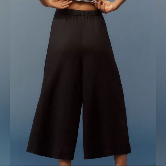 NWT By Anthropologie Linen Pleated Culotte Trouser Pants size xs oversized - Picture 2 of 7
